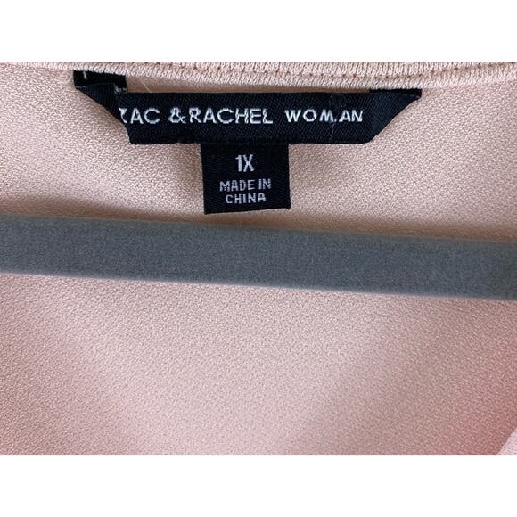 Zac & Rachel Woman Pale Pink Sleeveless V-Neck Blouse Crochet Detail Size 1X - Picture 5 of 7